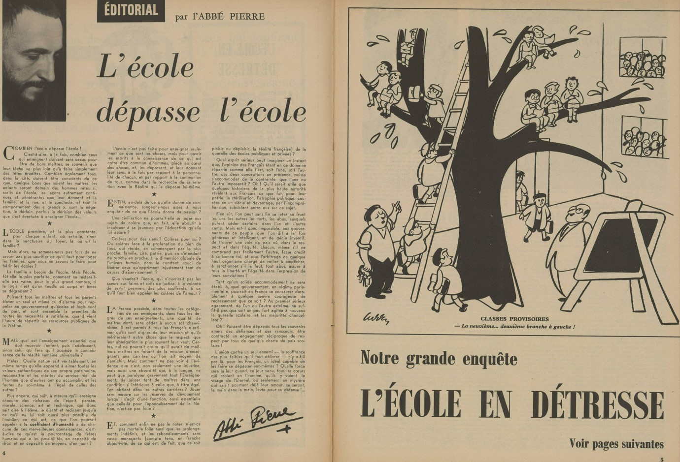 Editorial del Abbé Pierre - Revista Hambre y Sed n°15, octubre 1956