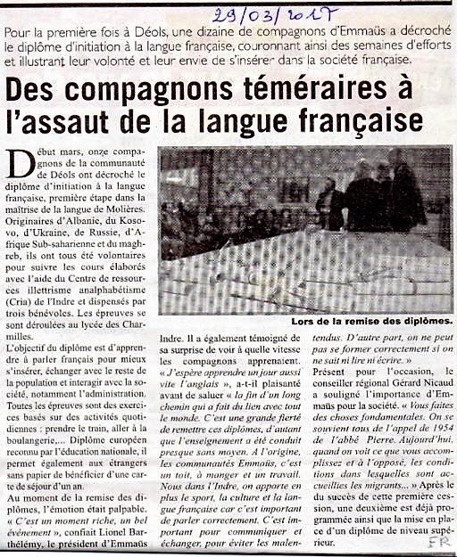 The techniques used are adapted to the DILF test:rn-tAn oral exam, using a CDrn-tRole playrn-tCharadesrn-tFilling in forms (State medical aid application (AME), or an identity card application, etc.). rnrnOur work therefore focuses on using examples from everyday life. We work in groups as a team, in which everyone helps each other and shares their knowledge, while each chooses their own pace of learning.